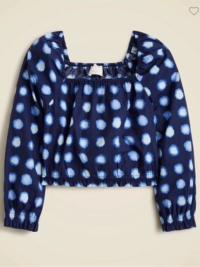 J. Crew Crewcuts Girls Shibori Square Neck Poplin Shirt. Size XL. NWT